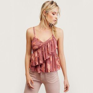 Free People Melbourne Ruffle Ribbed Tank